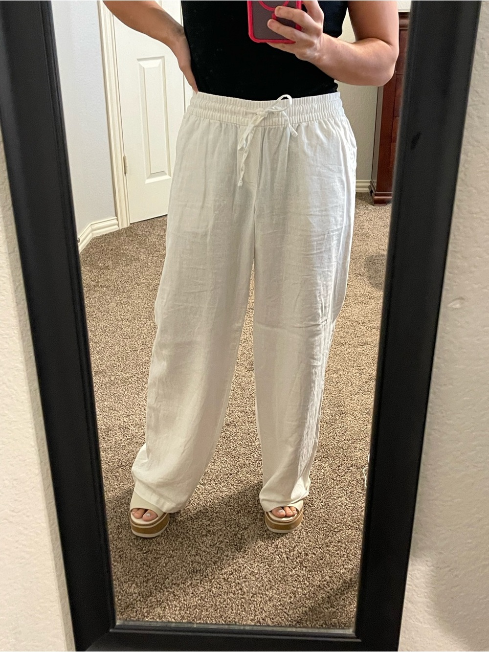 Old Navy White Drawstring Relaxed-Fit Jogger Pants